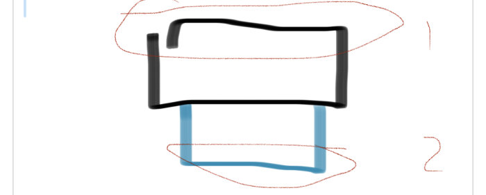 Schematisk bild av pool med bärlina som tar i poolkanten på grund av spännvidd.