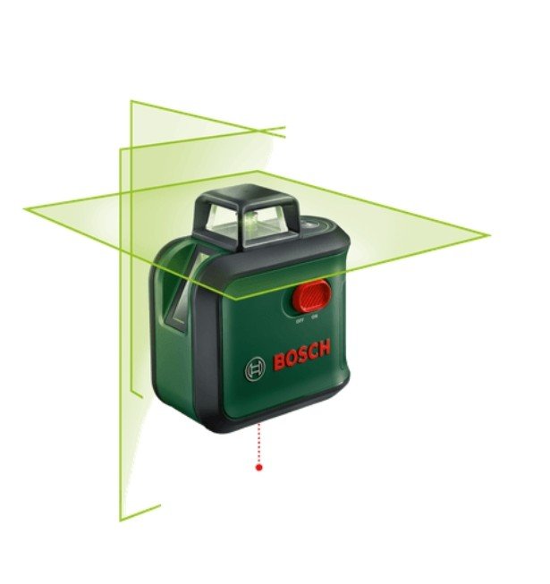 Bosch GLL 2-15 g avancerad laseravståndsmätare med 360-graders gröna laserkors.