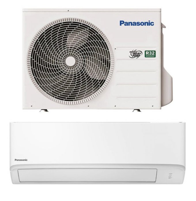 Panasonic CU/CS CZ25WKE luftvärmepump, inomhus och utomhus enheter.