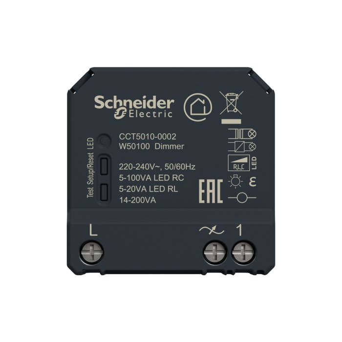 En Schneider Electric dimmerpuck för LED-belysning.