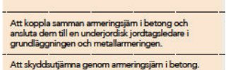 Skärmdump av forumdiskussion om att koppla armeringsjärn i betong till jordningsledare.