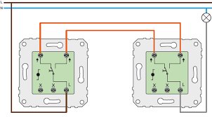 Schematisk illustration av kopplingsdosa för belysningsinstallation med ledningar och komponenter.