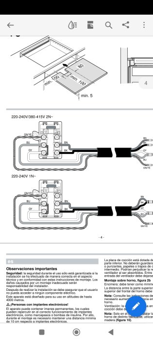 Schematisk bild som visar elektrisk installation av spishäll med en och två nolledare.