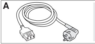 En illustration av en elektrisk kabel med en Schuko-kontakt i ena änden och en apparatkontakt i den andra.