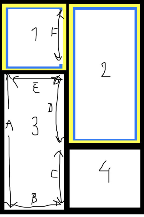 Schematisk planlösning som visar isolering och ångspärrar för ett garage, förråd och uterum.