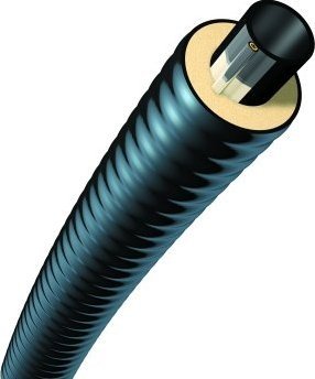 Isolerad slang med inbyggd värmetråd och ytterisoleringslager.