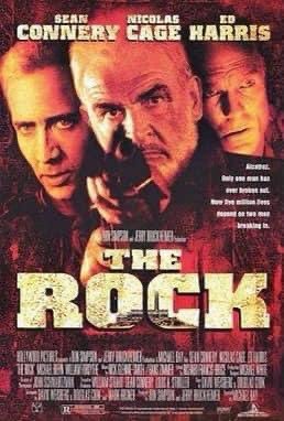 Affisch för filmen 'The Rock' med Sean Connery, Nicolas Cage och Ed Harris.