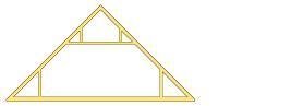 A triangular framework truss for roofing, indicating a design suited for spans up to 8 meters.