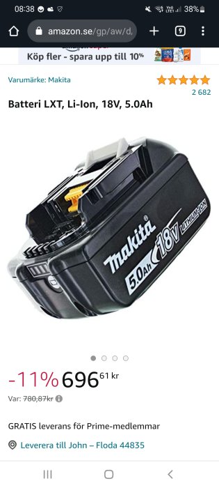 Makita LXT Li-ion batteri, 18V, 5.0Ah, visat i webbutik med pris och recensioner.