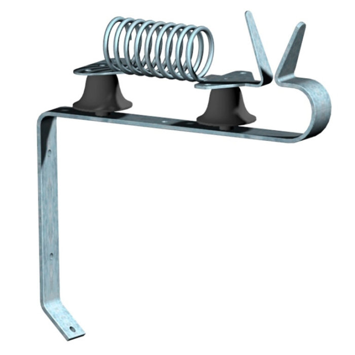 Galvaniserad fjäderbelastad vippa för portstängning.