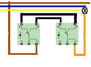 Elektrisk kretsdiagram som visar anslutningar och komponenter för ett byggprojekt.