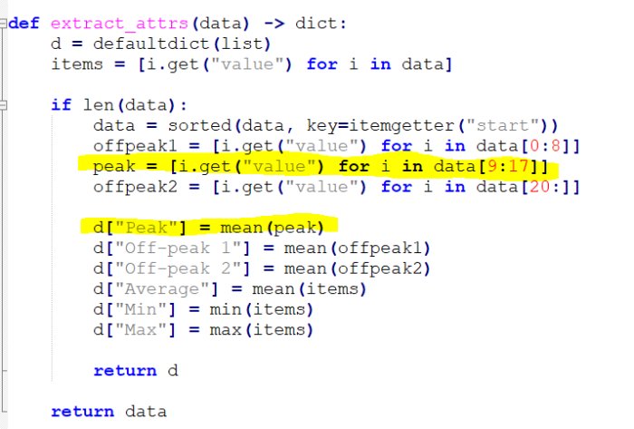 Skärmdump av Python kodändring markerad för att visa ändrat beräkningsförfarande i en projektfil.