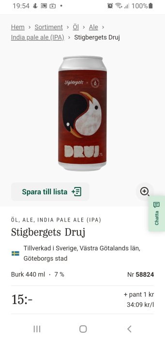 Ölburk, Stigbergets Druj, IPA, 7%, 440 ml, 15 SEK, göteborgsk, grafisk panda-design.