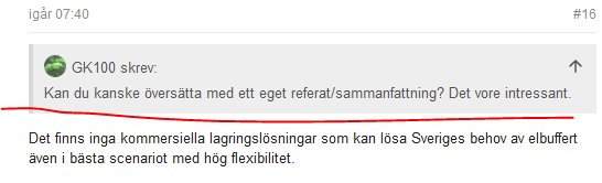 Ett foruminlägg på svenska diskuterar Sveriges elbehov och lagringslösningar utan kommersiell lösning för detta.