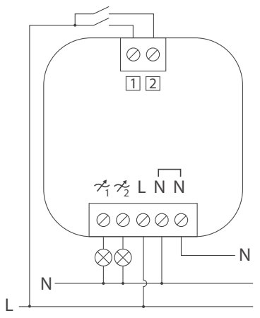 En elektrisk kopplingsschema som visar anslutningar och komponenter i en elektrisk krets.