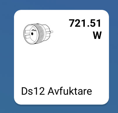 Etikett för Ds12 avfuktare, 721.51 watt, bild av enhet, blå bakgrund, teknisk specifikation.