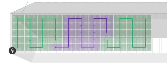 Schematisk illustration av elektriska kretsar eller kretskortets layout, mönster av ledningar och komponentplatser, teknisk design.