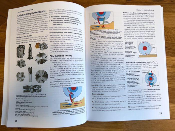 Utbildningsmaterial om skärande verktyg för träbearbetning, teori, säkerhet och designriktlinjer.