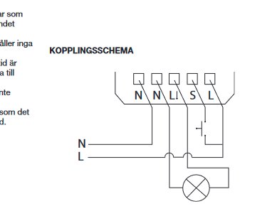 Kopplingsschema, elektrisk krets, uttagssymboler, jord, nolla, fas, strömbrytare, lampa, teknisk ritning, installationsinstruktion.