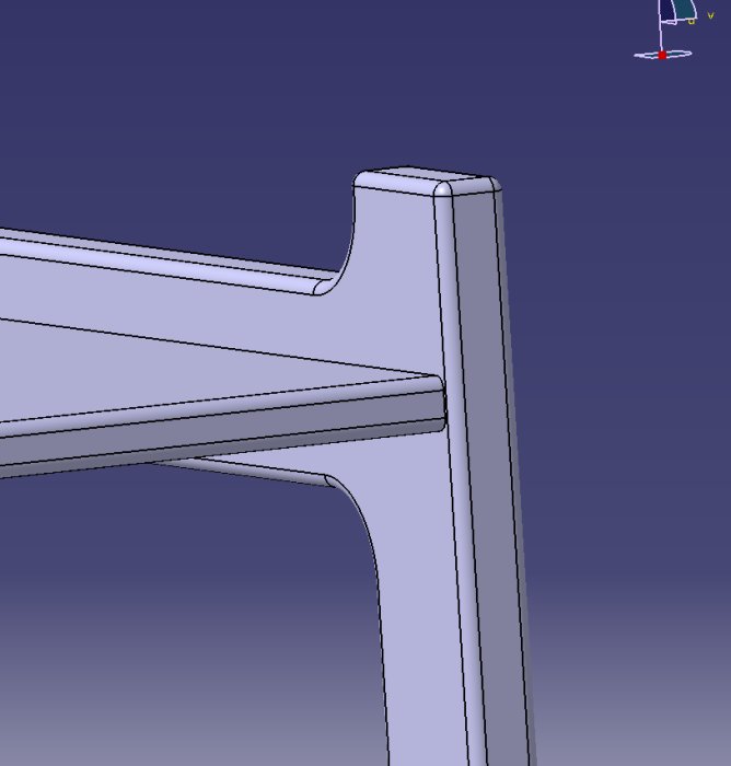 3D-rendering av ett förenklat bord mot en enfärgad bakgrund med en liten segelbåt i bakgrunden.