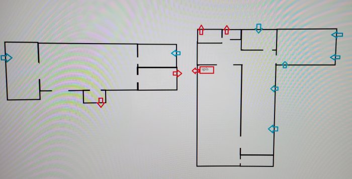 Schematisk bild, elektrisk kretsdiagram, komponenter, kopplingar, strömbanor, tekniskt dokument, moirémönster i bakgrunden.