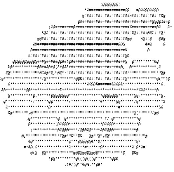 ASCII-konst av en stormtrooper från Star Wars gjord med tecken och symboler.