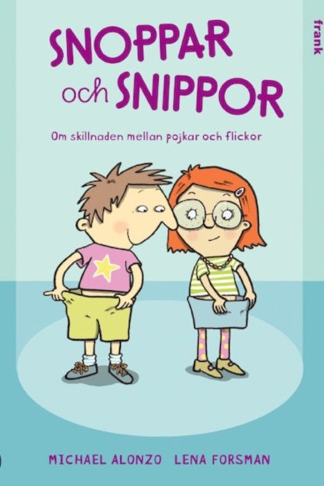 Barnbok, pojke och flicka, utbildande om kropp och könsskillnader.