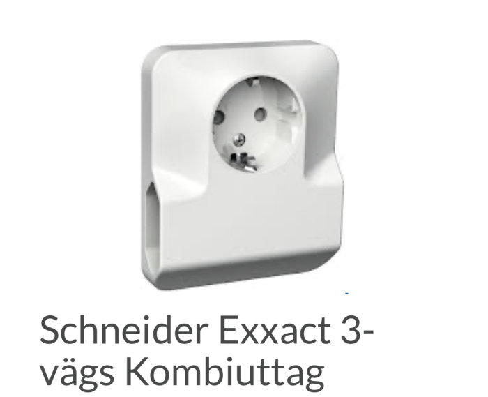 Vit Schuko eluttag, Schneider Exxact serie, kombinerad brytare och kontakt, väggmontering.