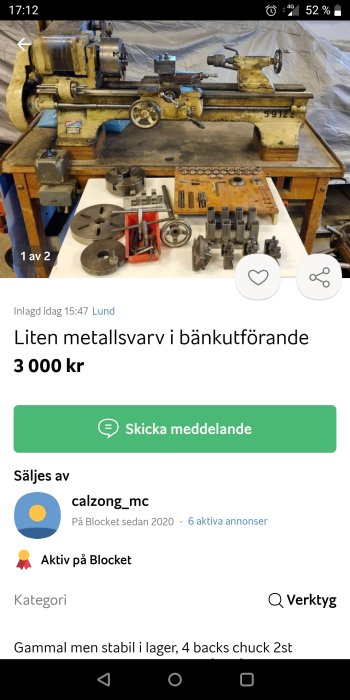 Gammal metallsvets och verktyg till salu på Blocket.