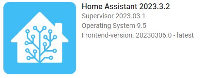 En ikon av ett hus med kretsmönster, versioninformation för Home Assistant, inkluderar Supervisor och operativsystem.