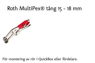 Röd och silverfärgad Roth MultiPex® tång för montering av rör, 15-18 mm storlek.