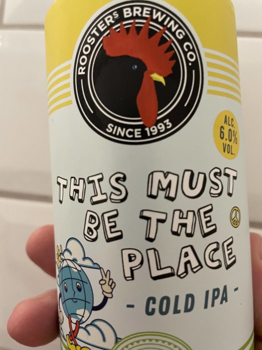 Ölburk, Roosters Brewing Co, "This Must Be The Place", tecknad planet, COLD IPA, 6.0% alkoholvolym, sedan 1993.