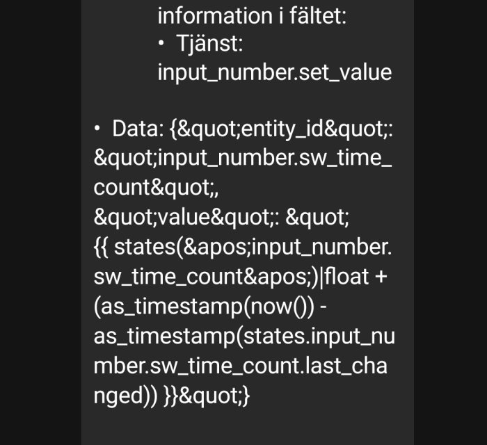 Svart bakgrund med vit text, kodexempel för datamanipulation, variabler, funktioner, svenskt språk.