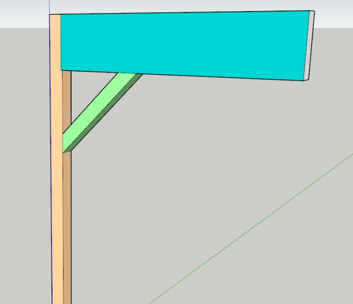 3D-renderad bild av en enkel skylt eller tavla, fastsatt på ett stolpe med stöd.