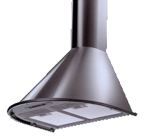 Rostfritt stål köksfläkt, skorstenshuvstil, väggmonterad, modern design, belysning, ventilation över spishäll.
