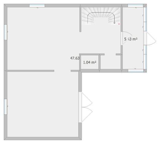Arkitektonisk ritning, planlösning för en lägenhet eller kontor, områden specificerade, modern enkel stil.