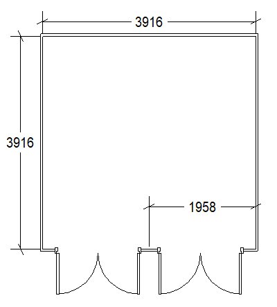 Teknisk ritning eller schema, innehåller mått, symmetrisk layout, sannolikt industriell eller arkitektonisk designelement.