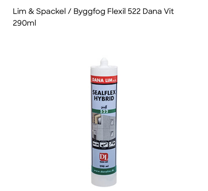 Vit byggfog i tub, SealFlex Hybrid, Dana Lim, 290 ml.