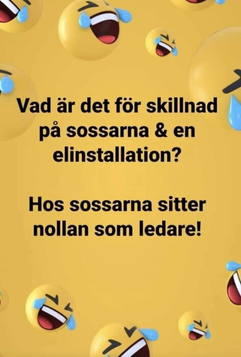 En skämtbild med text och emoji som gråter av skratt.