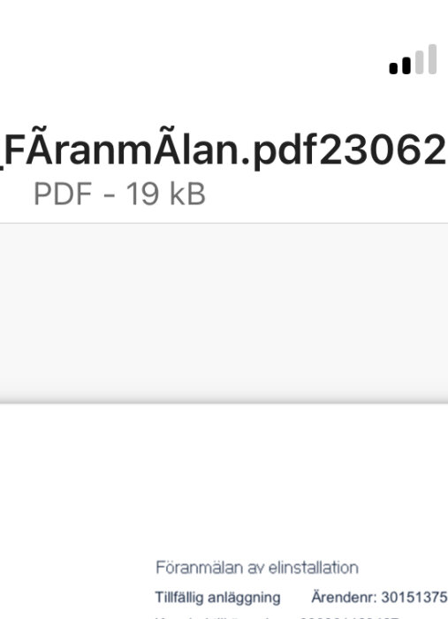 Skärmdump av en PDF-dokumentikon, svensk text, antyder tekniskt eller administrativt dokument. 19 kB storlek.