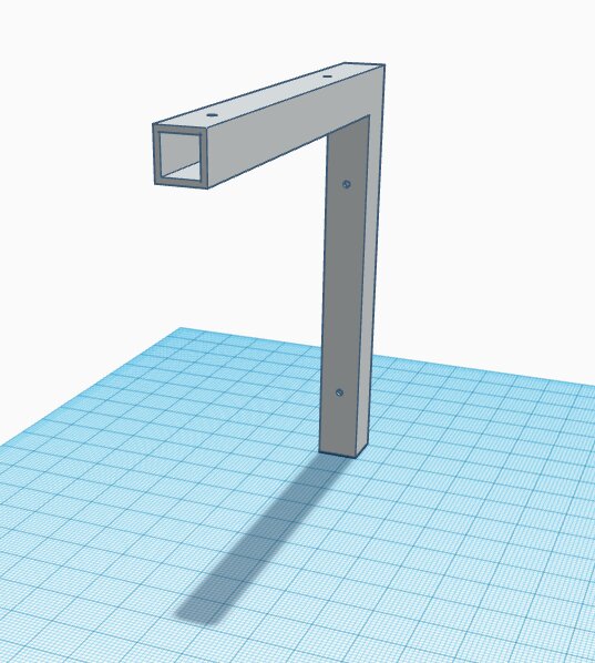 3D-modell av en omöjlig konstruktion som liknar en "Penrose-trappa", blå rutig bakgrund, datorgenererad bild.