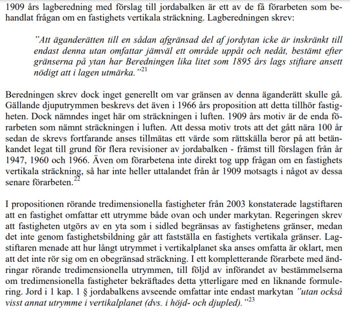 Svensk juridisk text om fastighet, äganderätt, tredimensionell fastighet, jordabalken, lagändringar.