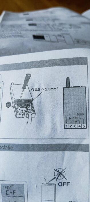 En handledning för kablage med specifikationer och strömgräns på 3A max.