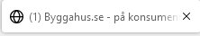 Webbläsarflik visar sajtnamn "Bygghus.se", ikon och text "på konsumenter". Stäng fliken-knapp syns också.