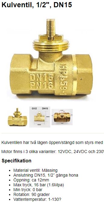 Mässing kulventil, 1/2 tum, vattenledningar, tryckspecifikationer, rotation, teknisk bild.