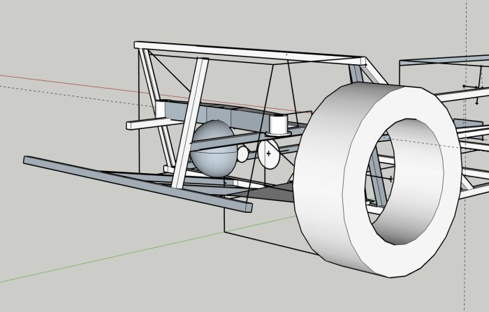 3D-modell av ett fordon, grått, CAD-design, komplex struktur, teknisk, ingen bakgrund, detaljerad skiss, innovativt koncept.