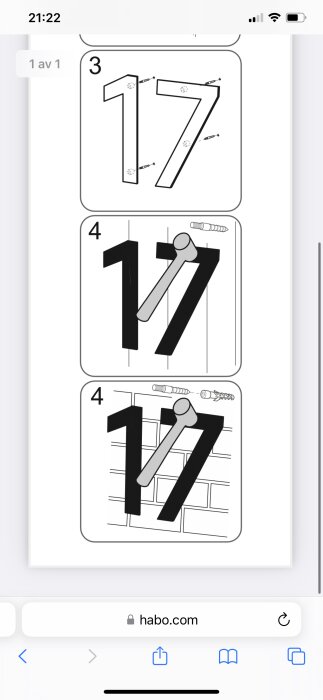 Instruktioner för siffran 17 som visar montering eller sammanfogning, steg 3 till 4.