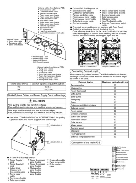 Teknisk illustration för kabelanslutningar, instruktionsmanual, varningsanvisningar, och komponentidentifiering för elektrisk installation.