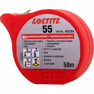Röd Loctite 55 tråd för rörmokare, tätning av gängade ledningar, 50 meter rulle.