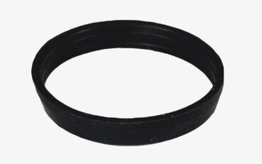 Svart gummiarmband på vit bakgrund. Enkel, enfärgad, rund form, kan vara accessoar eller symboliskt band.